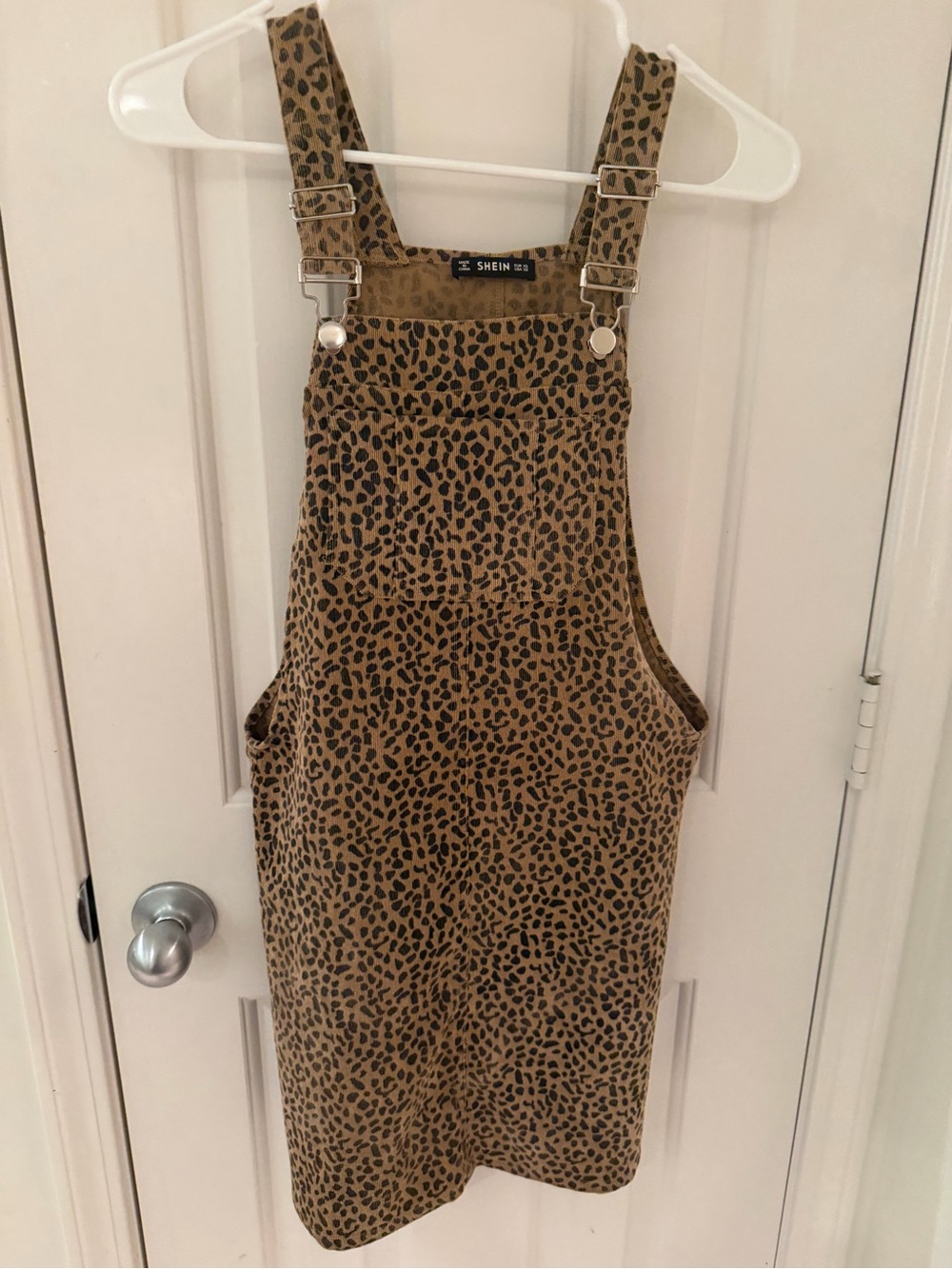 SHEIN Leopard Print Overall Dress - Brown & Black